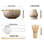 Matcha Tea Set Ceramic Bowl Set of 5