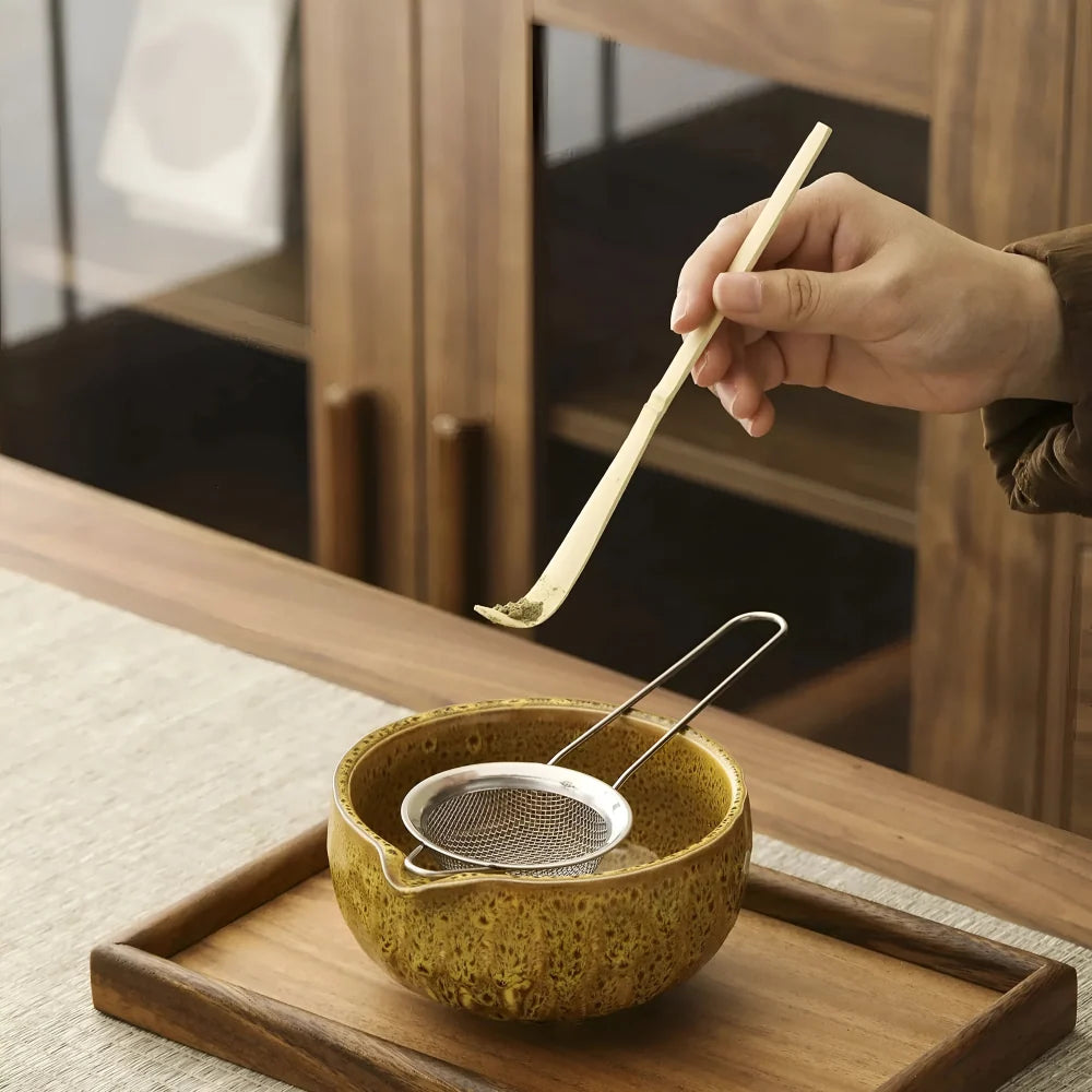 Matcha Tea Set Ceramic Bowl Set of 5