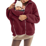 Maternity & Babywearing Jacket Teddy Fleece Expandable Front