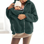 Maternity & Babywearing Jacket Teddy Fleece Expandable Front