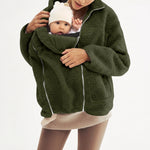 Maternity & Babywearing Jacket Teddy Fleece Expandable Front