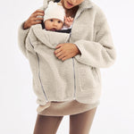 Maternity & Babywearing Jacket Teddy Fleece Expandable Front