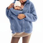 Maternity & Babywearing Jacket Teddy Fleece Expandable Front