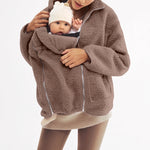 Maternity & Babywearing Jacket Teddy Fleece Expandable Front