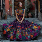 Maxi Dress Floral Print Sleeveless V-Neck