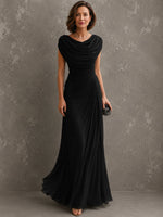 Maxi Dress Sleeveless Draped Floor-Length Formal Occasion