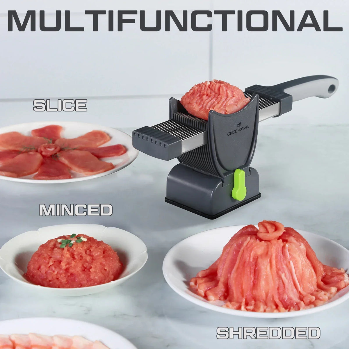 Meat Cutter Stainless Steel Blades Ergonomic Handle