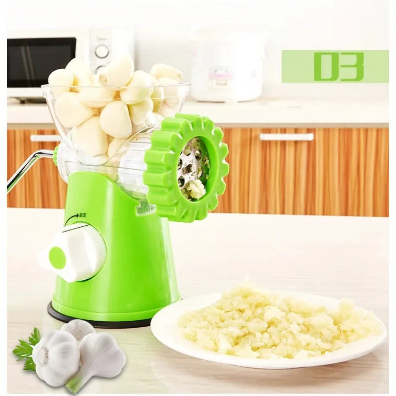 Meat Grinder Manual Hand-Crank Metal Construction