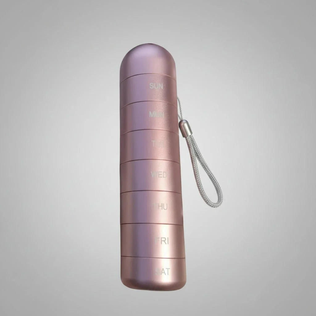 Medication Organizer Waterproof Aluminum 7-Day Compartments