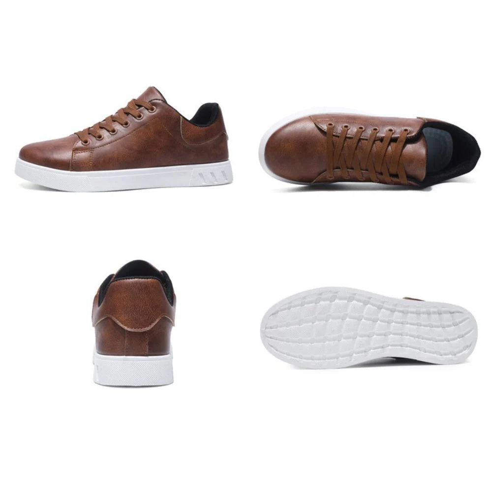 Men's Barefoot Shoes Zero-Drop Faux Leather Roomy Toe Box
