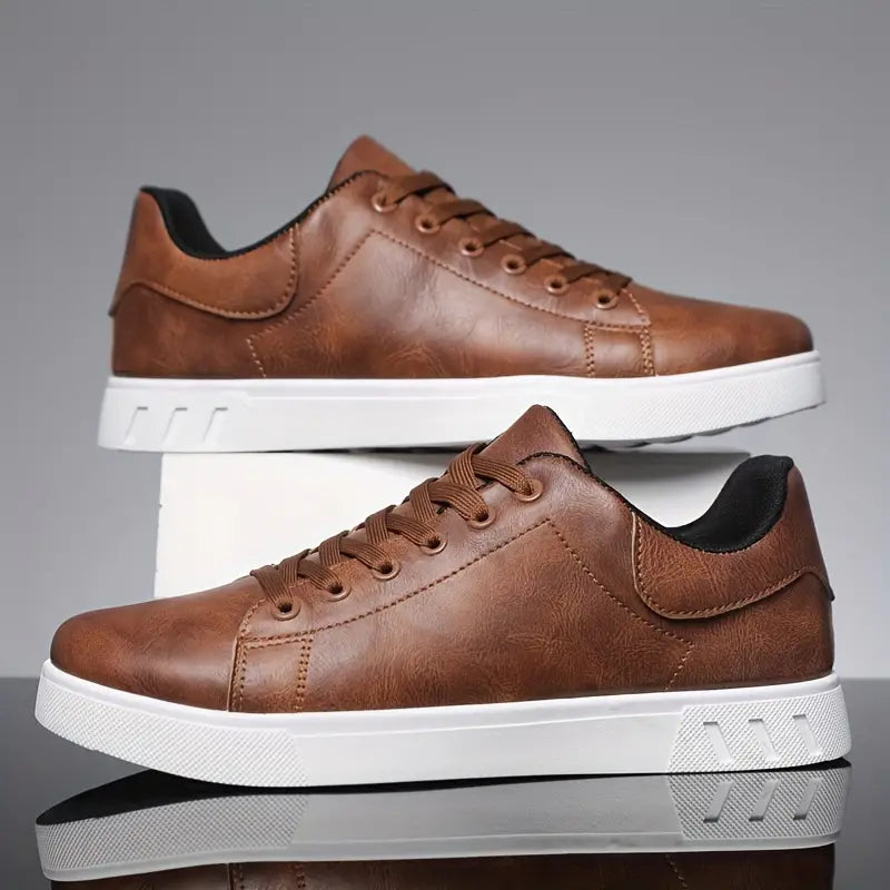 Men's Barefoot Shoes Zero-Drop Faux Leather Roomy Toe Box