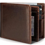 Men’s Bifold Wallet Genuine Leather RFID-Blocking 13 Card Slots