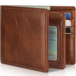 Men’s Bifold Wallet Genuine Leather RFID-Blocking 13 Card Slots