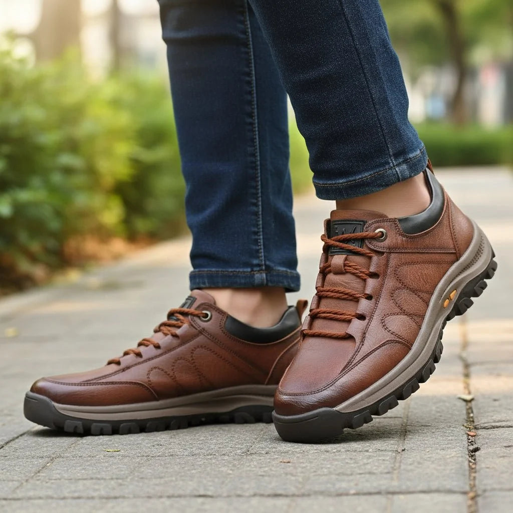 Men’s Casual Shoes Genuine Leather Water-Resistant Lightweight