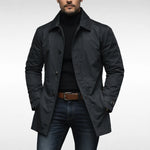 Men’s Coat Lightweight Lined Wind-Resistant Button-Front
