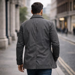 Men’s Coat Lightweight Lined Wind-Resistant Button-Front