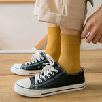 Men's Crew Socks Cotton Blend 10-Pair Set Ribbed Cuffs