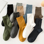 Men's Crew Socks Cotton Blend 10-Pair Set Ribbed Cuffs