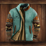 Men's Fleece Jacket Full-Zip High Collar Side Pockets