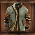Men's Fleece Jacket Full-Zip High Collar Side Pockets