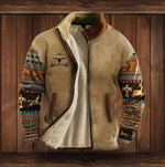 Men's Fleece Jacket Full-Zip High Collar Side Pockets