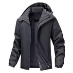 Men’s Jacket Waterproof Windproof Fleece-Lined With Adjustable Hood