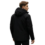 Men’s Jacket Waterproof Windproof Fleece-Lined With Adjustable Hood