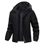 Men’s Jacket Waterproof Windproof Fleece-Lined With Adjustable Hood