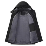 Men’s Jacket Waterproof Windproof Fleece-Lined With Adjustable Hood