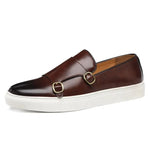 Men’s Loafers Double Monk Strap Cushioned Sole