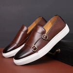 Men’s Loafers Double Monk Strap Cushioned Sole