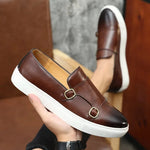 Men’s Loafers Double Monk Strap Cushioned Sole