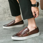 Men’s Loafers Double Monk Strap Cushioned Sole
