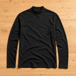 Men’s Long-Sleeve Shirt Slim Fit Fold-Over Stand-Up Collar