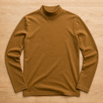 Men’s Long-Sleeve Shirt Slim Fit Fold-Over Stand-Up Collar