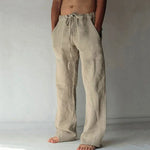 Men’s Lounge Pants Wide-Leg High-Rise Adjustable Drawstring Waist