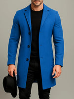 Men’s Overcoat Mid-Length Cotton Lined Button-Front