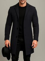 Men’s Overcoat Mid-Length Cotton Lined Button-Front