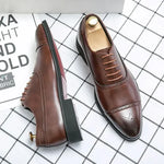 Men’s Oxford Brogue Shoes Genuine Leather Cushioned Footbed