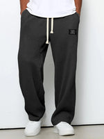 Men’s Pants Waffle-Knit Wide-Leg Elastic Drawstring Waist