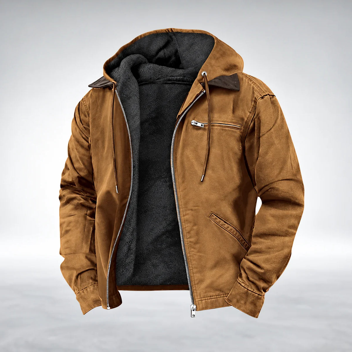 Men’s Parka Hooded Lined Zip-Up Jacket