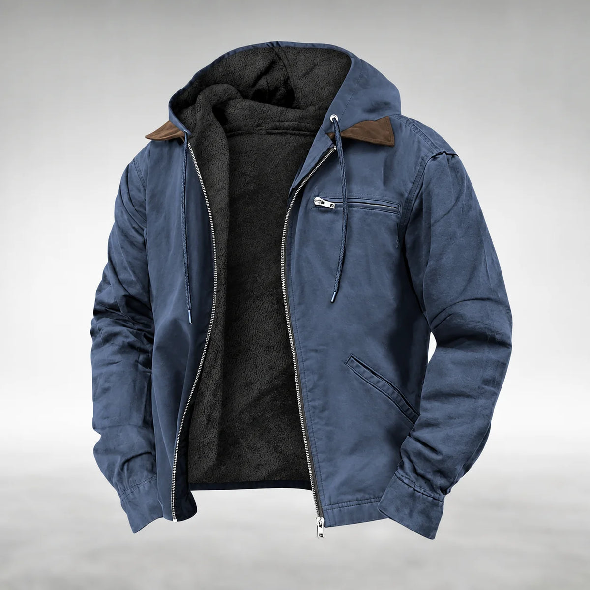 Men’s Parka Hooded Lined Zip-Up Jacket