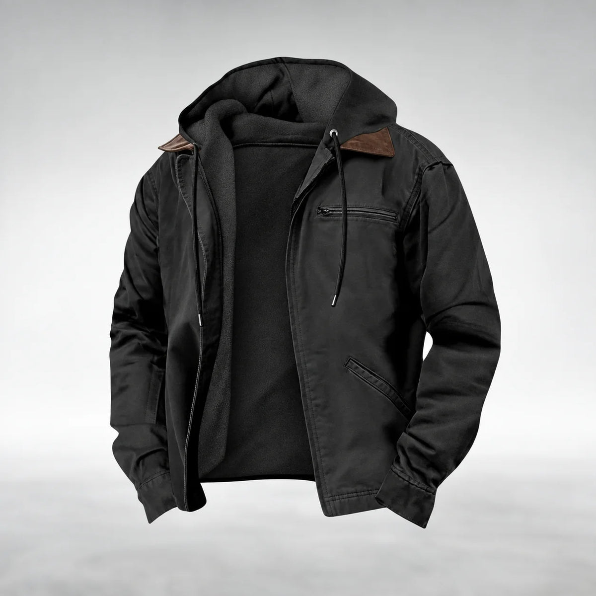 Men’s Parka Hooded Lined Zip-Up Jacket