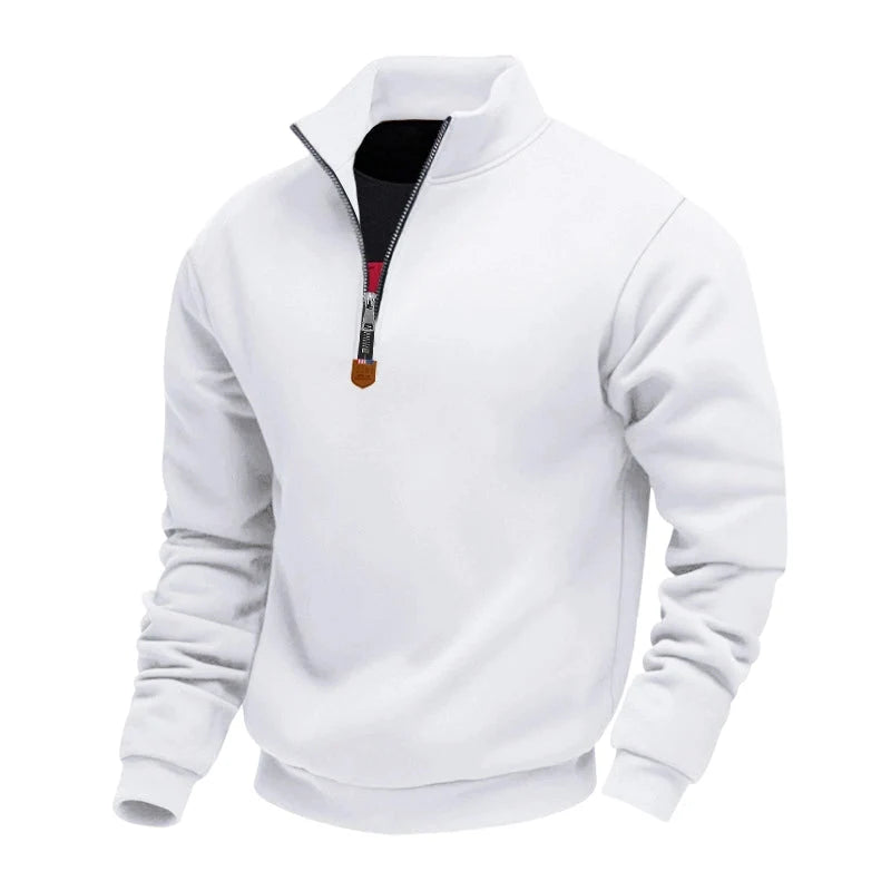 Men’s Quarter-Zip Pullover Insulated Lining Stand Collar