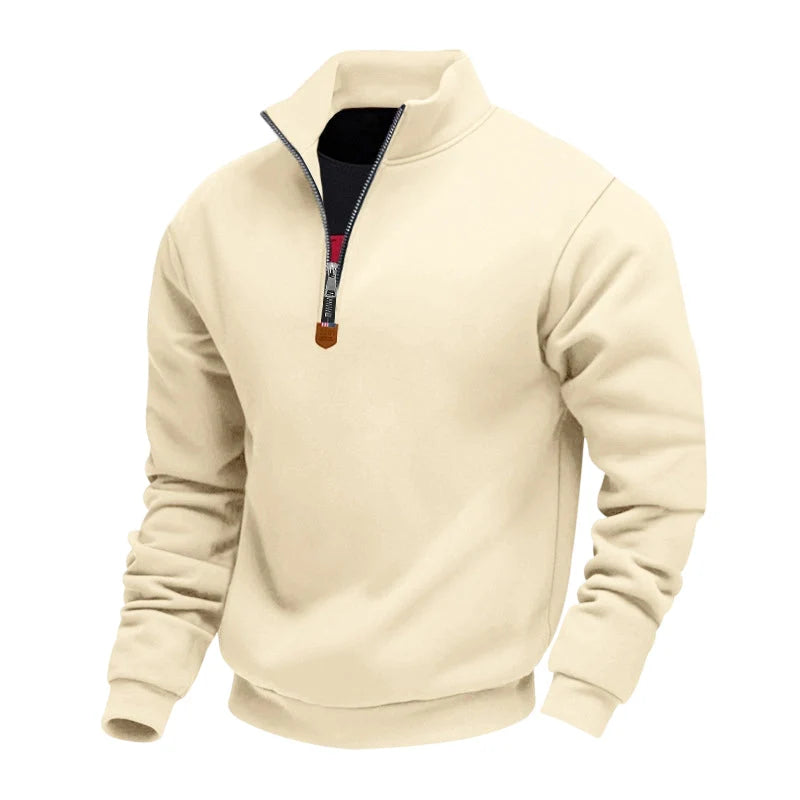 Men’s Quarter-Zip Pullover Insulated Lining Stand Collar