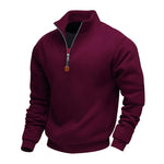 Men’s Quarter-Zip Pullover Insulated Lining Stand Collar