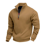 Men’s Quarter-Zip Pullover Insulated Lining Stand Collar