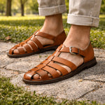 Men’s Sandals Adjustable Buckle Straps Textured Grip Sole