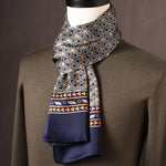 Men’s Scarf 100% Mulberry Silk Double-Layer Polka Dot Pattern