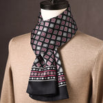 Men’s Scarf 100% Mulberry Silk Double-Layer Polka Dot Pattern